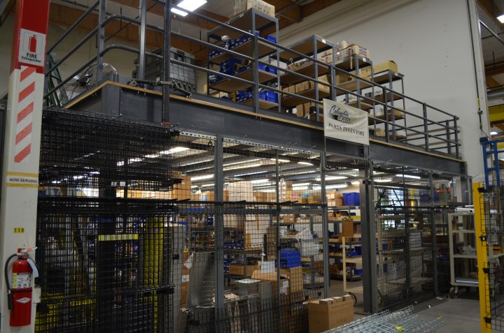The Columbia Okura warehouse parts shop where extra parts are stored